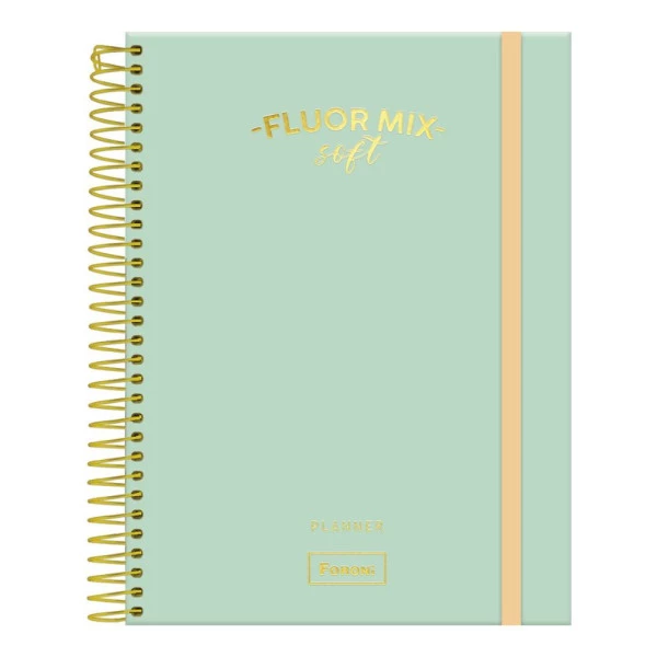 Agenda Planner Permanente Fluor Mix Soft Verde 177mmx240mm Foroni