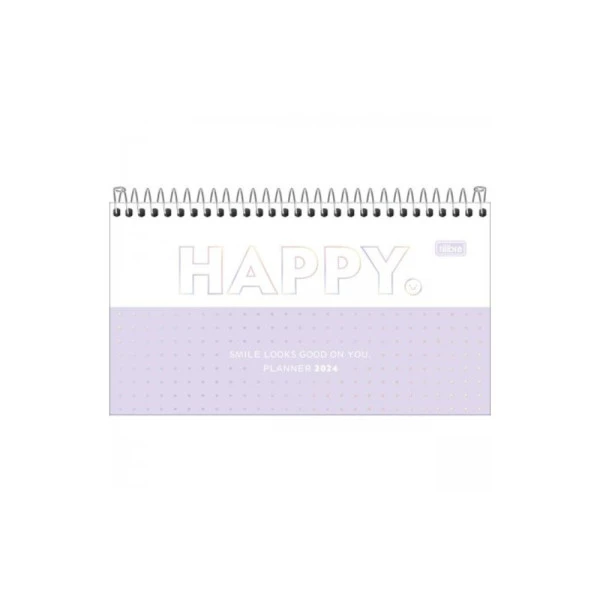 Agenda Semanal 2024 De Bolso Tilibra Happy Lilás 167x89mm