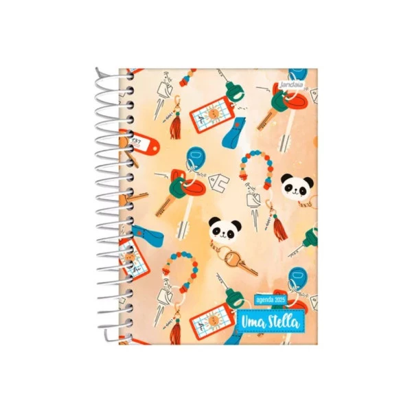 Agenda Diária 2025 Espiral Jandaia Stella Panda 117mm x 162mm