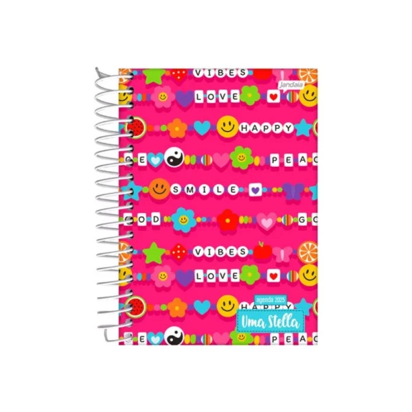 Agenda Diária 2025 Espiral Jandaia Stella Smile 117mm x 162mm