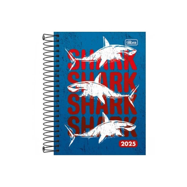 Agenda Diária 2025 Espiral Tilibra D+ Shark 117mm x 164mm