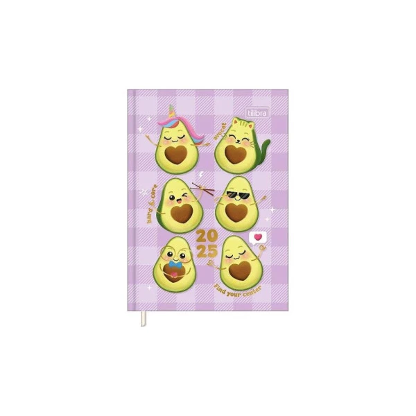 Agenda Diária 2025 Costurada Mini Tilibra Abacute Lilás 78mm x 108mm