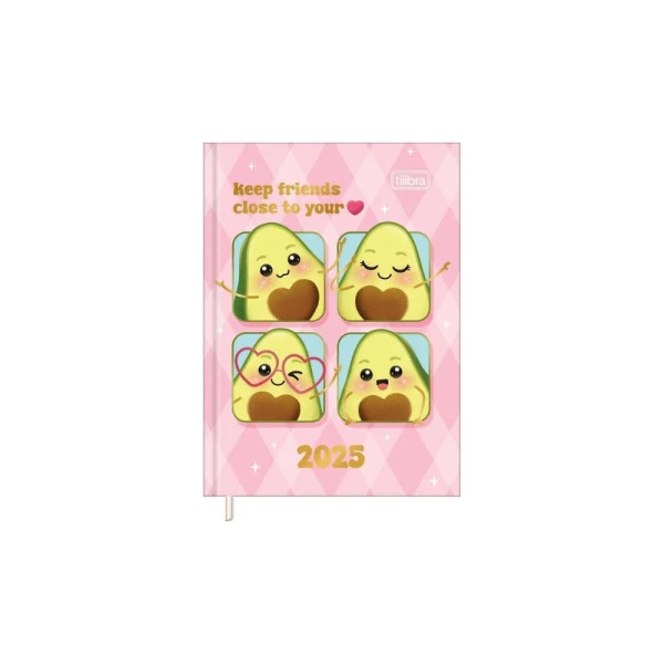 Agenda Diária 2025 Costurada Mini Tilibra Abacute Rosa 78mm x 108mm