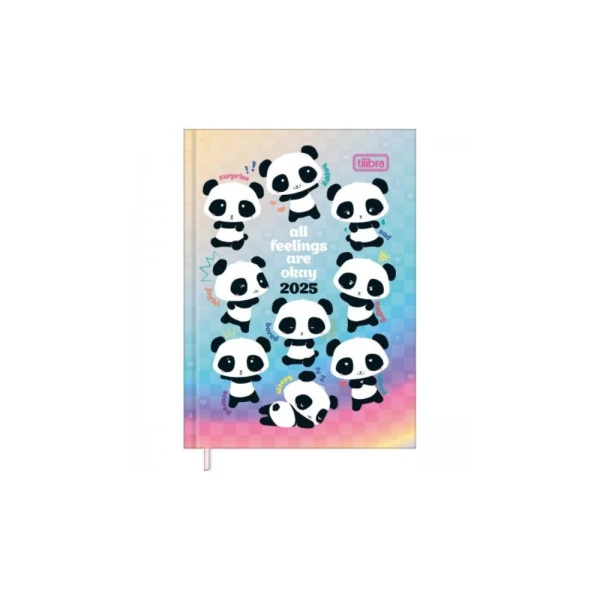 Agenda Diária 2025 Costurada Mini Tilibra Lovely Friend All Feelings 78mm x 108mm