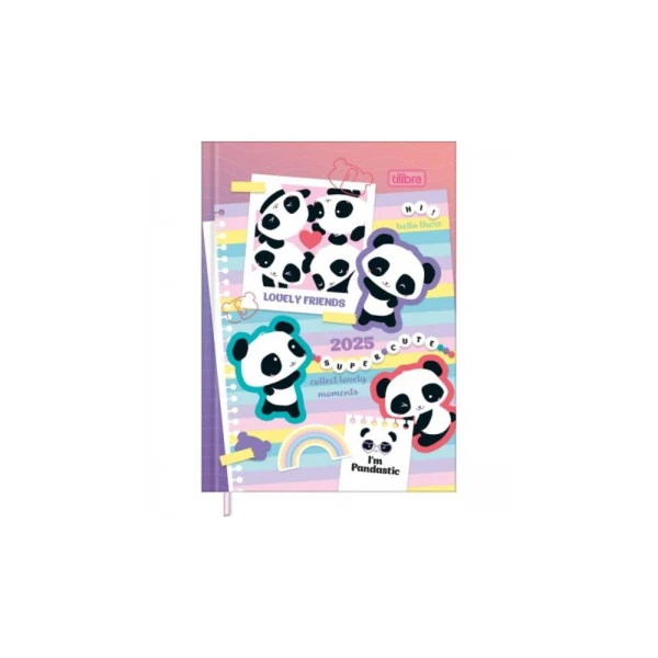 Agenda Diária 2025 Costurada Mini Tilibra Lovely Friend Collect Moments 78mm x 108mm