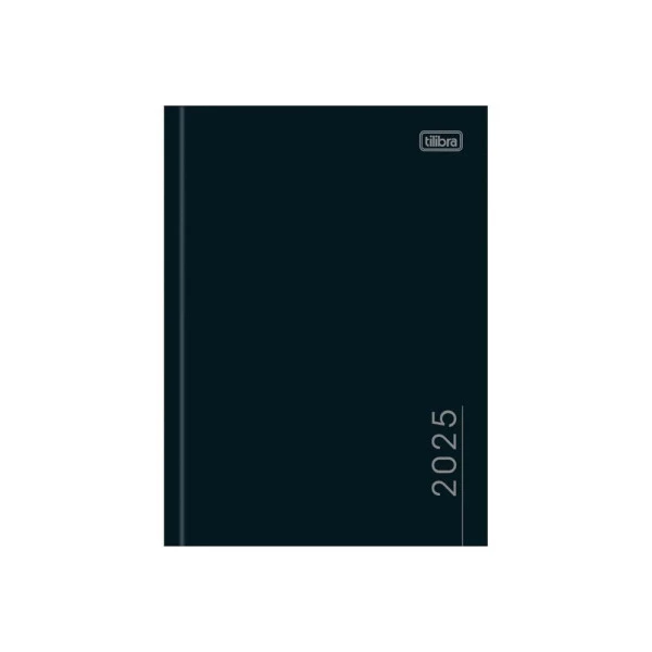 Agenda Diária 2025 Costurada Tilibra Pepper Preto 123mmx166mm