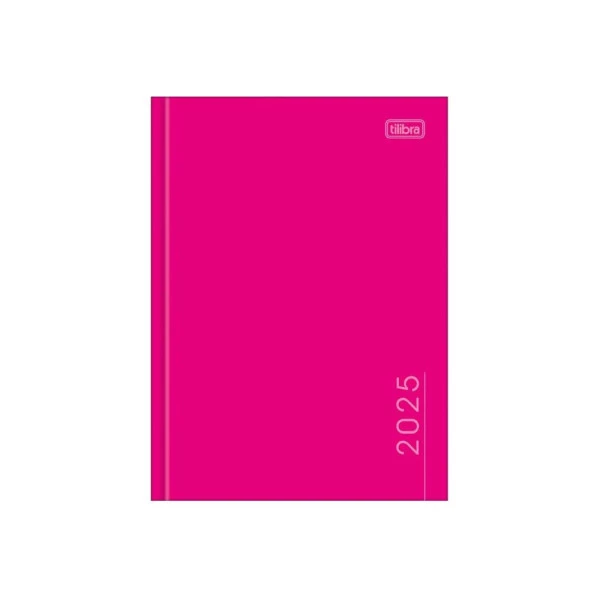 Agenda Diária 2025 Costurada Tilibra Pepper Rosa 123mmx166mm