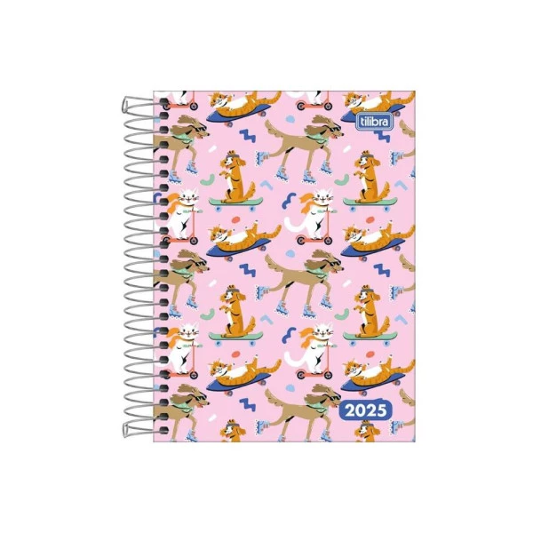 Agenda Diária 2025 Espiral Tilibra D+ Animais 117mm x 164mm