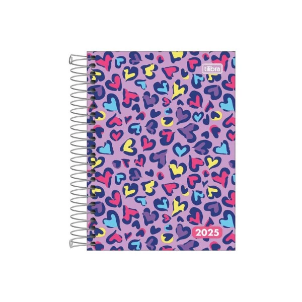 Agenda Diária 2025 Espiral Tilibra D+ Corações 117mm x 164mm