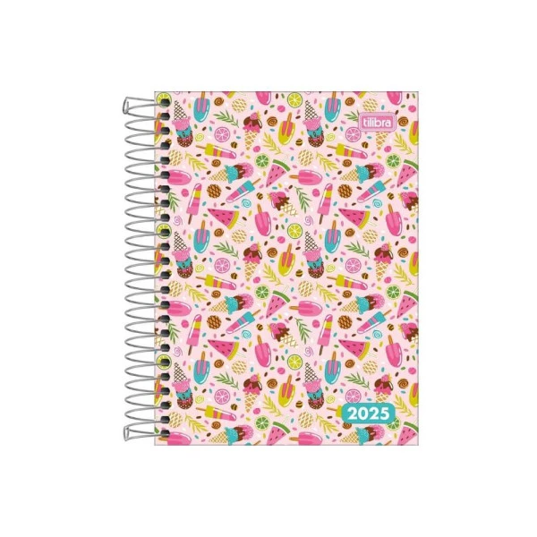 Agenda Diária 2025 Espiral Tilibra D+ Sorvete 117mm x 164mm