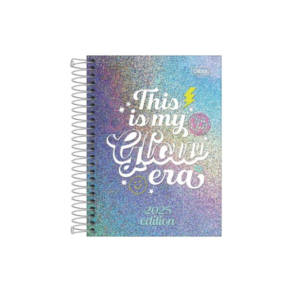 Agenda Diária 2025 Espiral Tilibra Glow Era 117mm x 164mm