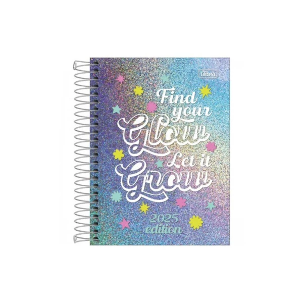 Agenda Diária 2025 Espiral Tilibra Glow Let It Grow 117mm x 164mm