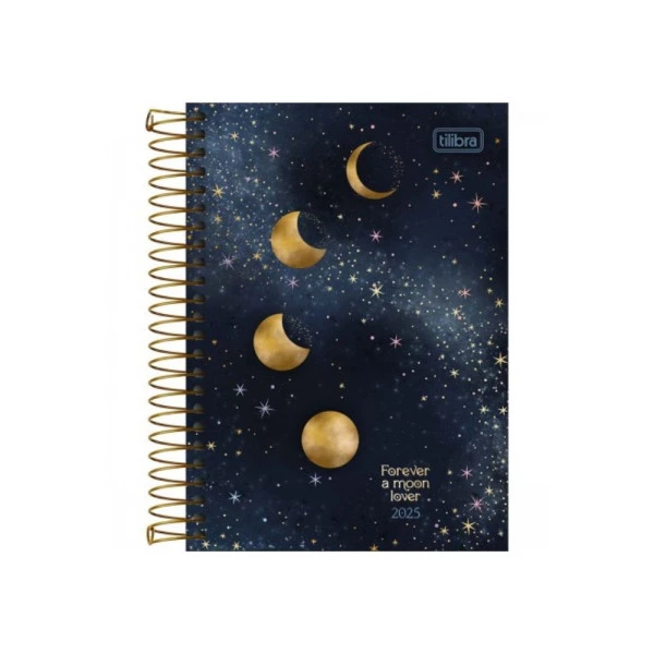 Agenda Diária 2025 Espiral Tilibra Magic Moon Lover 129mm x 187mm