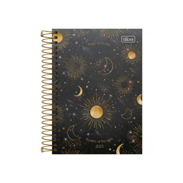 Agenda Diária 2025 Espiral Tilibra Magic Night 129mm x 187mm