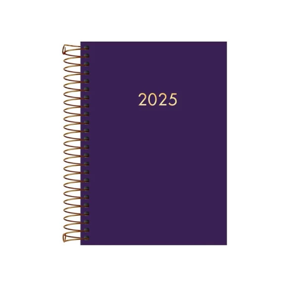 Agenda Diária 2025 Espiral Tilibra Napoli Roxo 129mm x 187mm