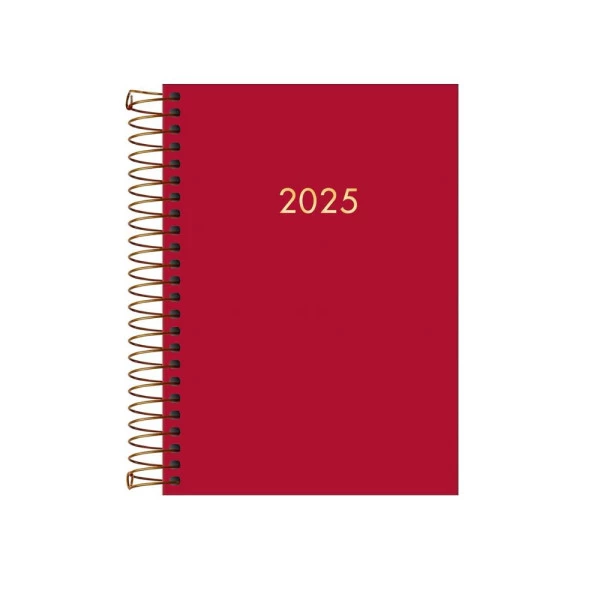 Agenda Diária 2025 Espiral Tilibra Napoli Vermelho 129mm x 187mm