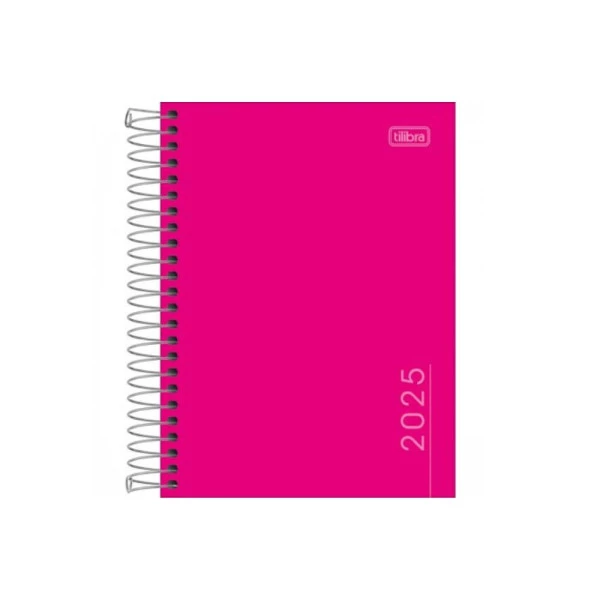 Agenda Diária 2025 Espiral Tilibra Pepper Rosa 117mmx164mm