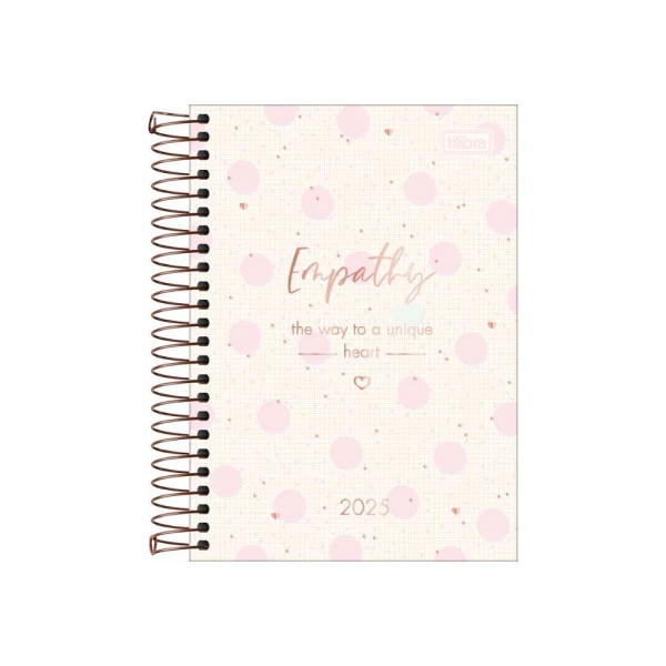 Agenda Diária 2025 Espiral Tilibra Soho Bolinhas 129mm x 187mm