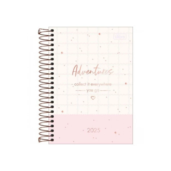 Agenda Diária 2025 Espiral Tilibra Soho Linhas 129mm x 187mm