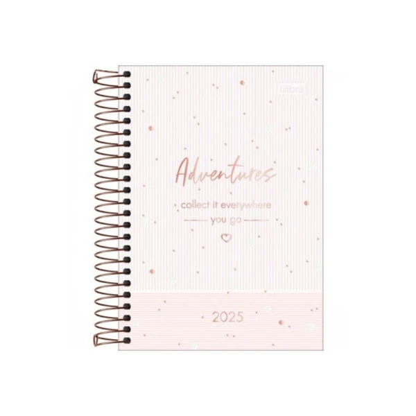 Agenda Diária 2025 Espiral Tilibra Soho Listras 129mm x 187mm