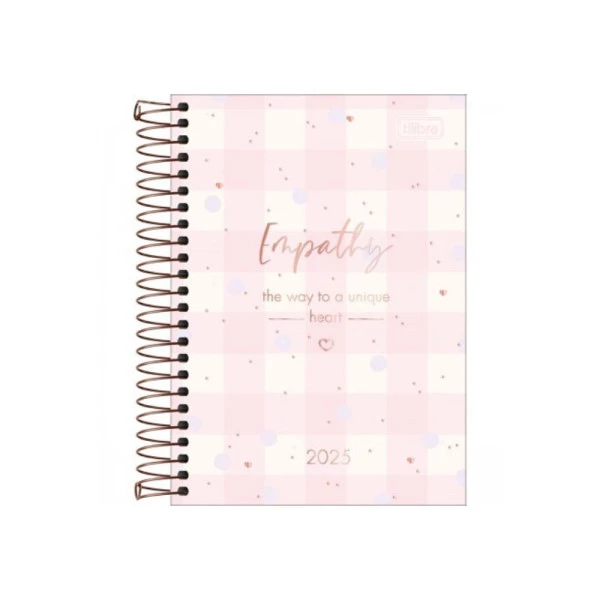 Agenda Diária 2025 Espiral Tilibra Soho Xadrez 129mm x 187mm