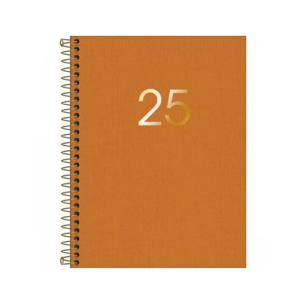 Agenda Diária 2025 Executiva Espiral Tilibra Lume Amarelo 177mm x 240mm