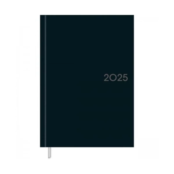 Agenda Diária Executiva 2025 Costurada Tilibra Milano Preto 134mm x 192mm