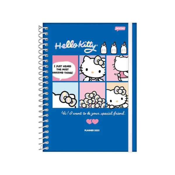 Agenda Planner 2025 Espiral Hello Kitty Azul 175mm x 242mm