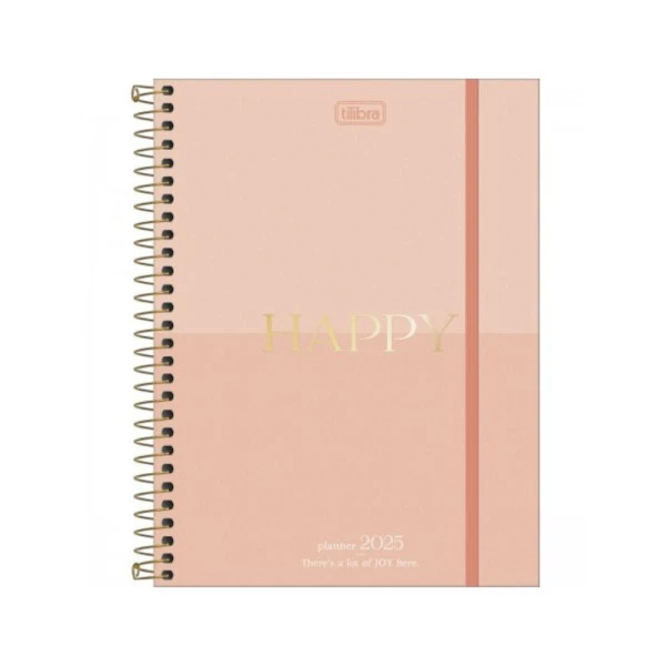 Agenda Planner 2025 Espiral Tilibra Happy Joy 177mm x 240mm