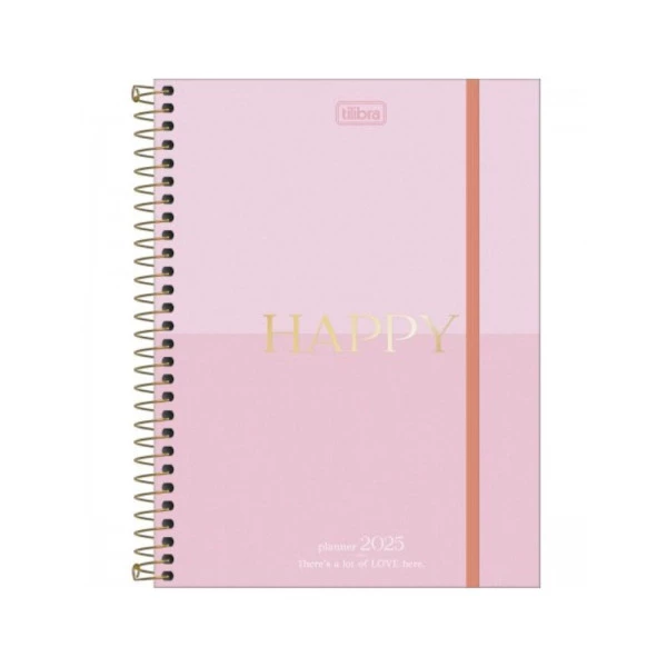 Agenda Planner 2025 Espiral Tilibra Happy Love 177mm x 240mm