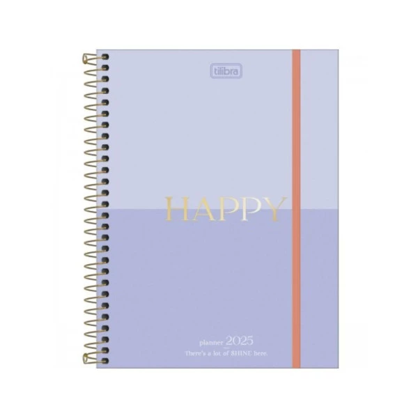 Agenda Planner 2025 Espiral Tilibra Happy Shine 177mm x 240mm