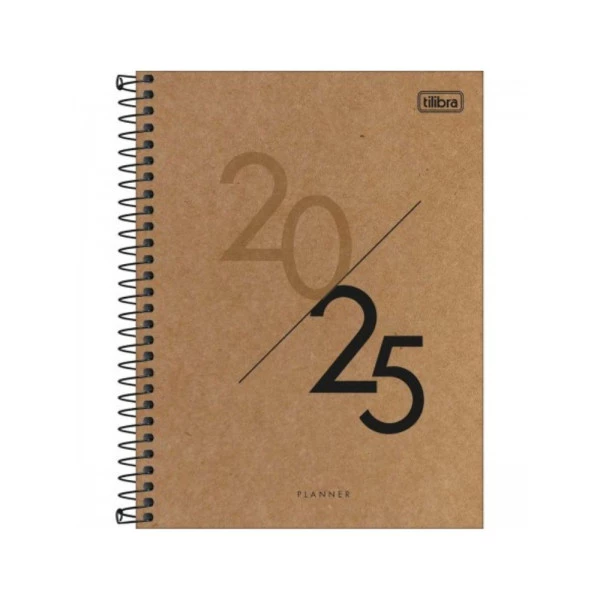 Agenda Planner 2025 Espiral Tilibra Kraftwork Diagonal 117mm x 240mm