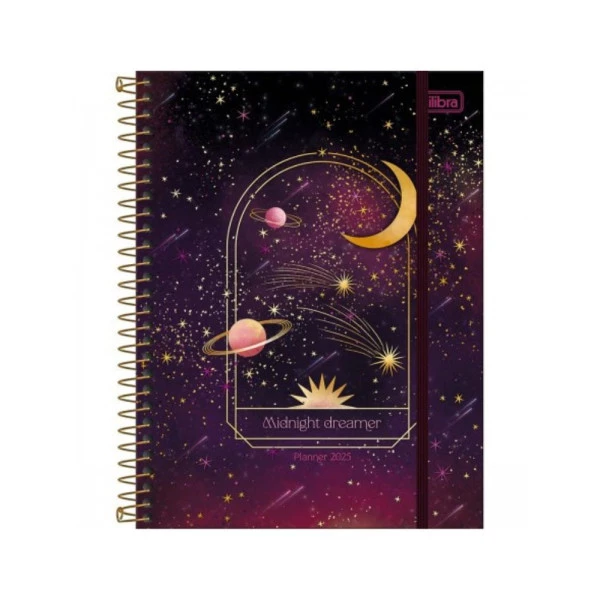 Agenda Planner 2025 Espiral Tilibra Magic Midnight 177mm x 240mm