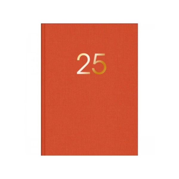 Agenda Planner 2025 Executiva Costurada Tilibra Lume Laranja 135mm x 192mm