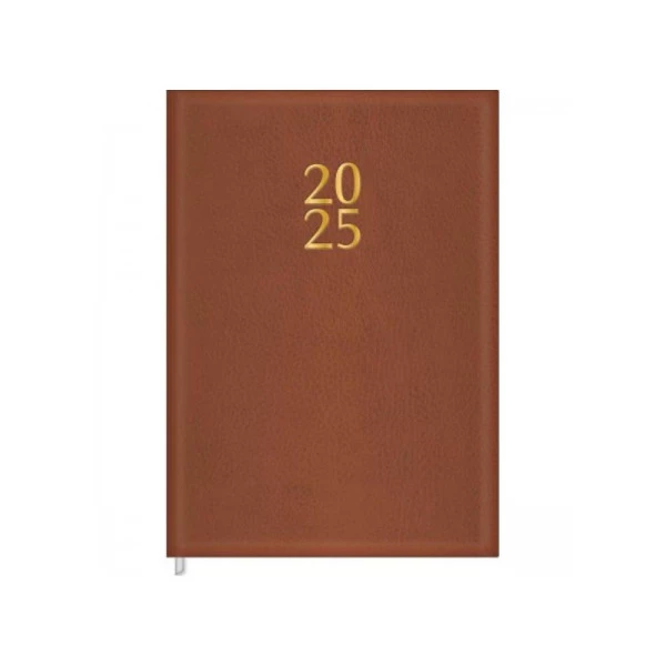Agenda Planner 2025 Executiva Costurada Tilibra Torino Marrom Telha 134mm x 192mm