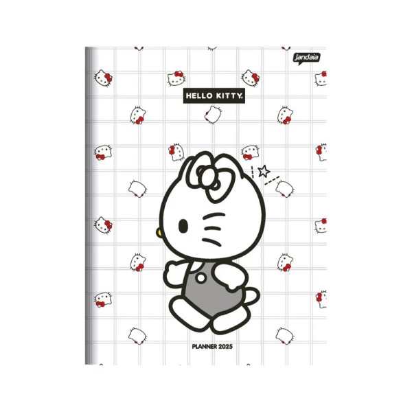 Agenda Planner 2025 Mensal Costurado Jandaia Hello Kitty 190mm x 248mm
