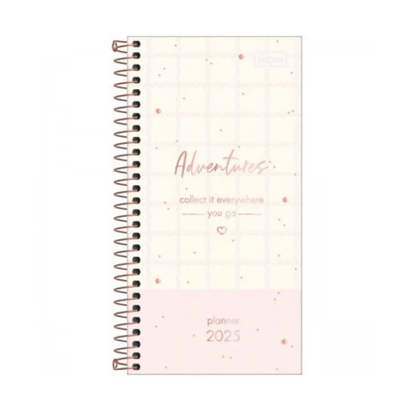 Agenda Planner 2025 Slim Espiral Tilibra Soho Linhas 119mm x 240mm