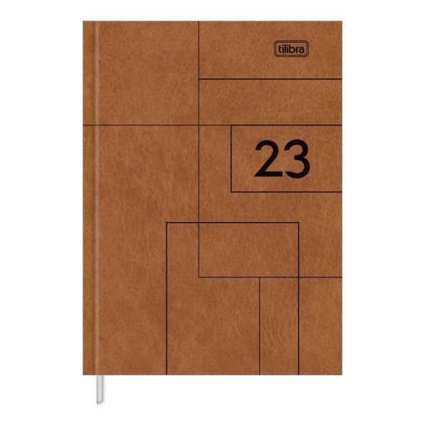 Agenda Diária 2023 Costurada Pratika Marrom 145x205mm Tilibra
