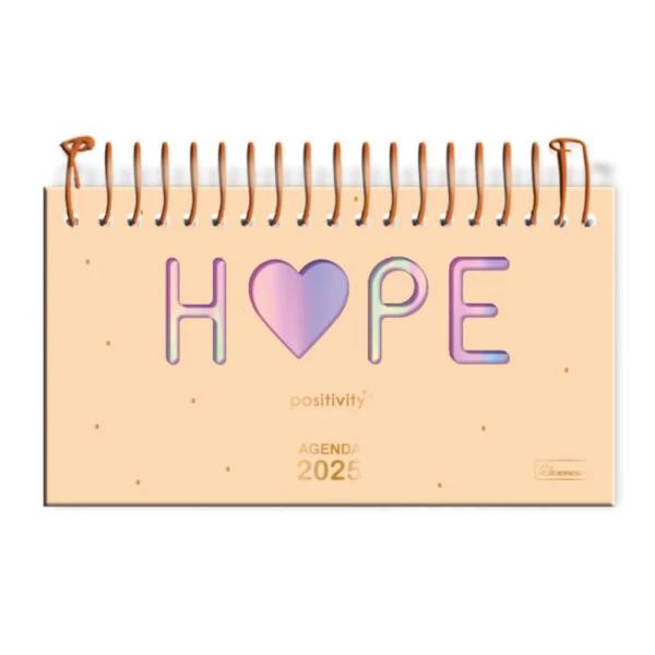 Agenda Semanal 2025 Espiral Cadersil Positivity Hope 210mm x 115mm