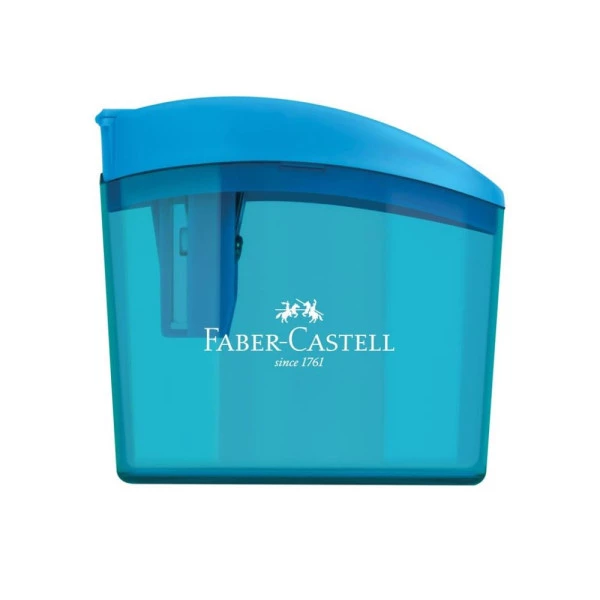 Apontador com Deposito Click Box Azul - Faber Castell