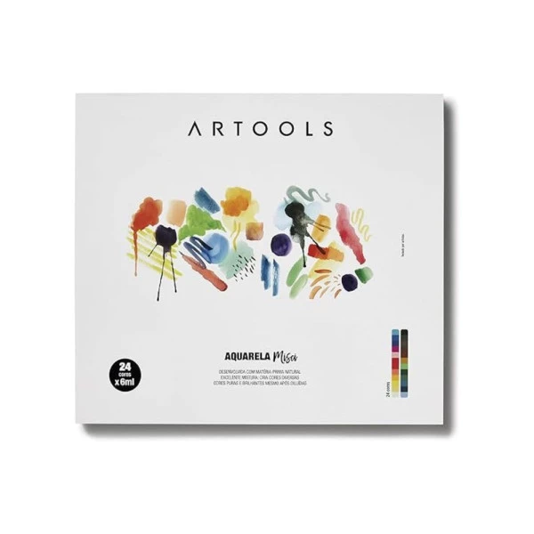 Aquarela Bisnaga Misci Artools 24 Cores