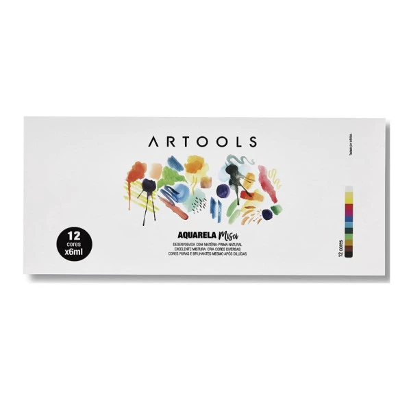 Aquarela em Bisnaga Artools Misci 12 Cores