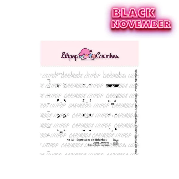 Cartela de Carimbos M - "Expressoes de Bichinhos 1" - Lilipop Carimbos