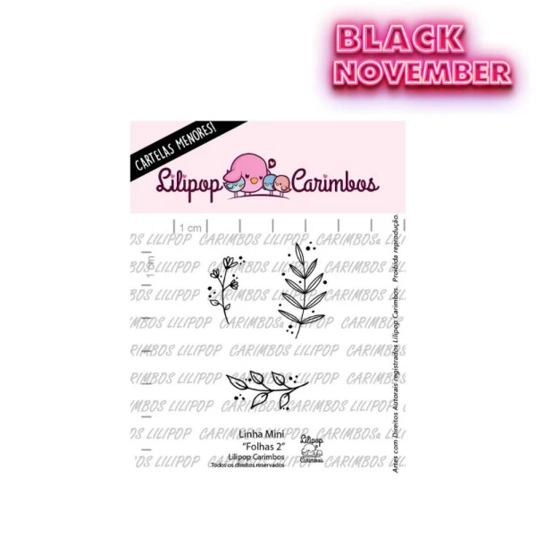 Cartela de Carimbos Mini - "Folhas 2" - Lilipop Carimbos