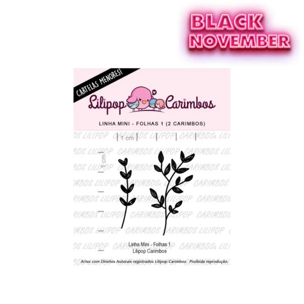Cartela de Carimbos Mini - "Folhas 1"  - Lilipop Carimbos