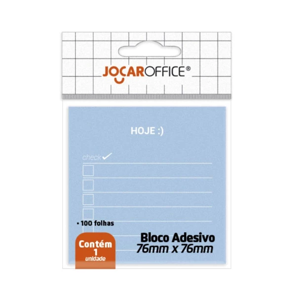 Bloco Adesivo Hoje Azul Check List 76x76mm Jocar Office