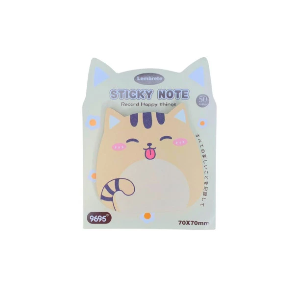 Bloco Adesivo Kawaii Fofo Gato Amarelo