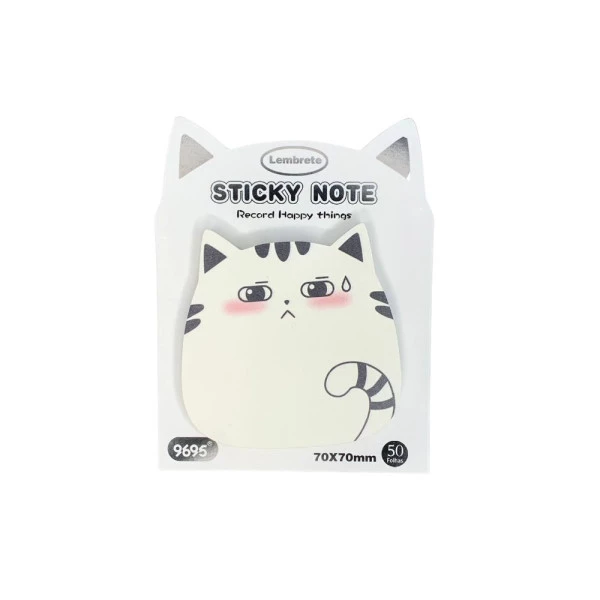 Bloco Adesivo Kawaii Fofo Gato Branco