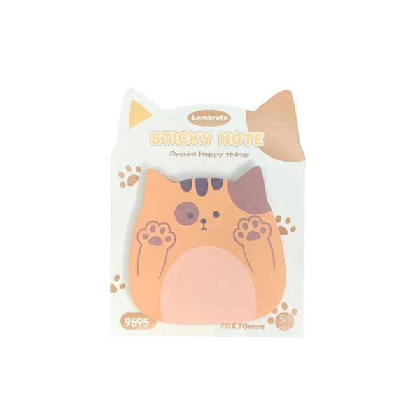 Bloco Adesivo Kawaii Fofo Gato Laranja