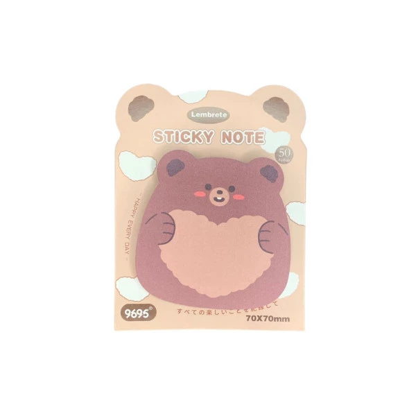 Bloco Adesivo Kawaii Fofo Urso Coração